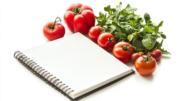 Notatnik z listą zakupów i warzywa